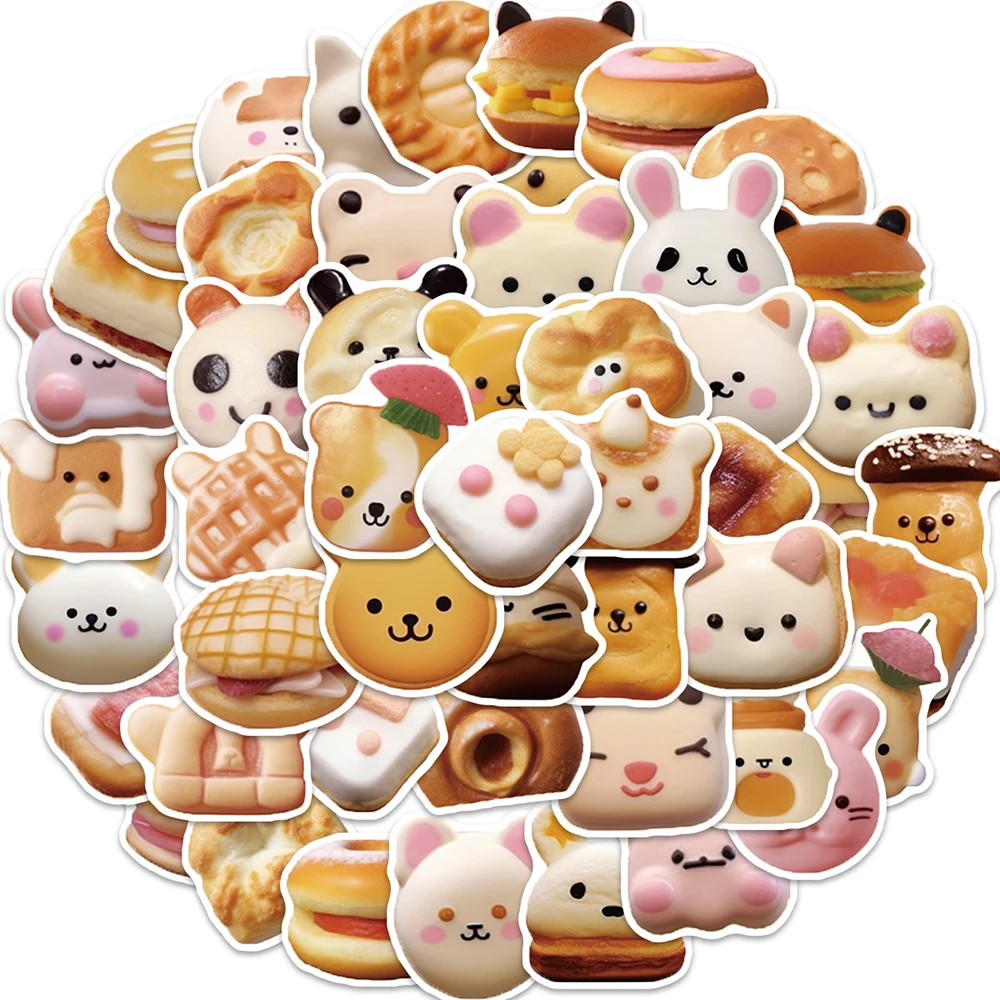 10/30/50pcs Kawaii Funny Animal Cookies Aesthetic Stickers Decals Laptop Scrapbook Suitcase Decoration Kids Classic Toy Sticker