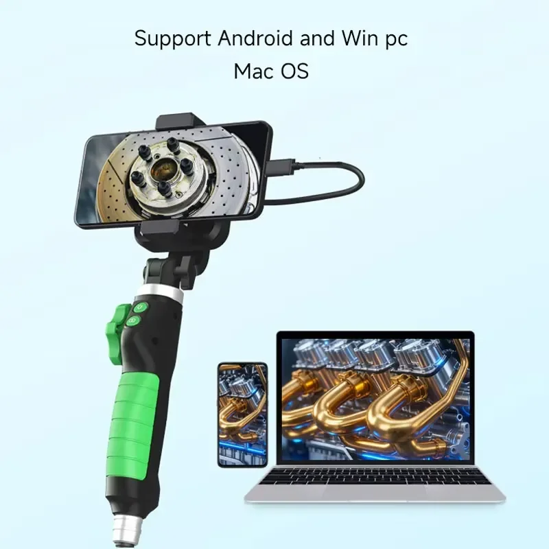 Dearsee 2-Ways Articulating Borescope 1080P Industrial Endoscope Car Inspection Camera 3.9mm for Android PC