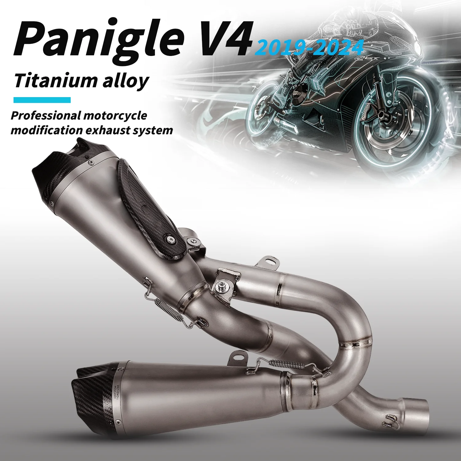

For Panigale V4 Motorcycle Exhaust Escape System Slip On Link Pipe With carbon tip muffler for Panigale V4/S Streetfighter V4/S