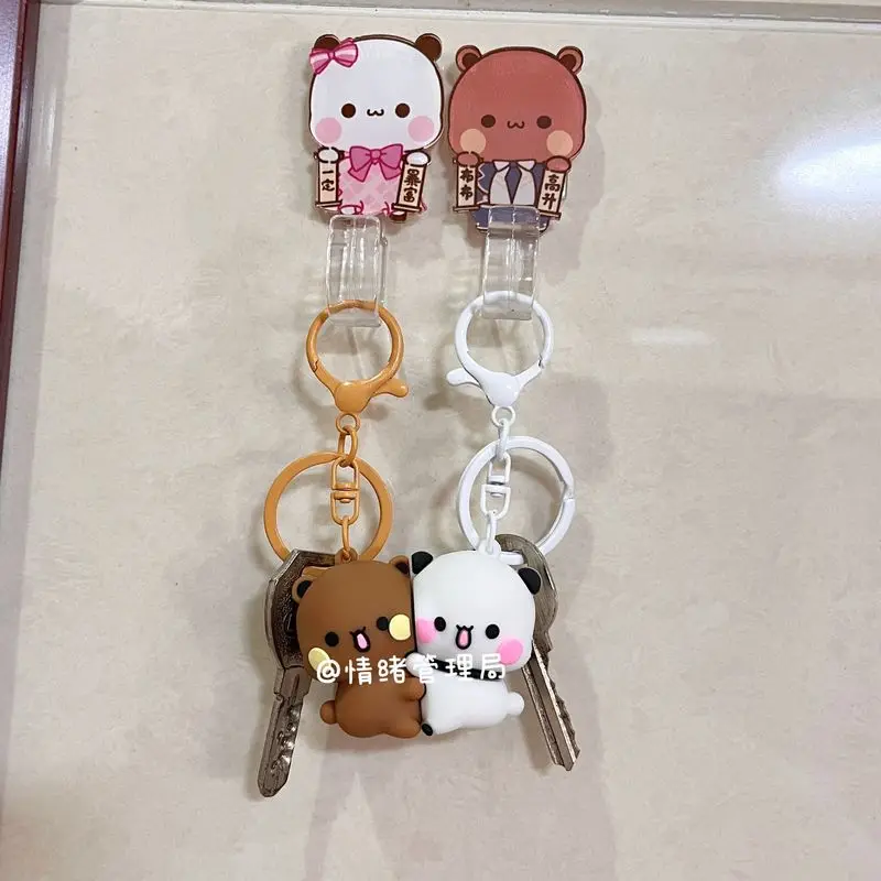 Panda Bubu And Yier Magnetic Hug Keychain Cartoon Panda Bubu And Dudu Magnetic Pendant Keychain Backpack Pendant Keychain Gift