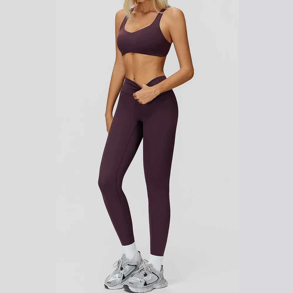 2 قطعة مجموعة اليوغا ملابس رياضية النساء ملابس رياضية ملابس اليوغا اللياقة البدنية مجموعة الملابس النسائية الرياضة الصدرية اللياقة البدنية تجريب طماق #4
