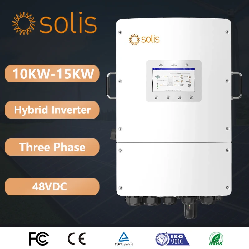 Solis 8KW 10KW 12KW 15KW Hybrid Inverters S6-EH3P15K02-NV-YD-L Inverter IP66 3 Phase WIFI Supports Parallel Inverters