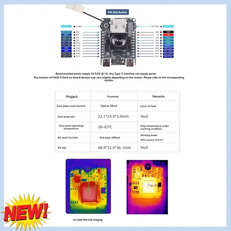

Комплект макетной платы AT14 MAIX-II M2dock с камерой Aiot, 32G TF-карта, Linux V831, плата визуальной разработки