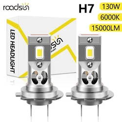 H7 Led Headlamp Car 130W Headlight Bulb 12/24V 15000LM 6000K White CSP Chip Motor With Fan Cooling Canbus No Error Plug And Play