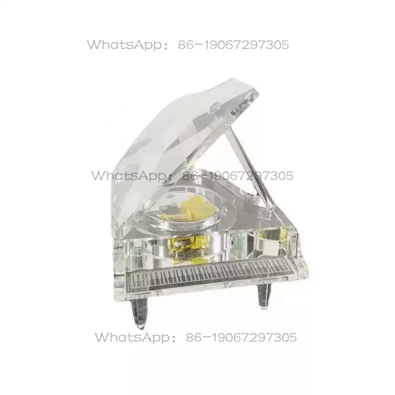 Modern Simple Crystal Glass Piano Music Box Ornament Hotel Clubhouse Soft Decoration