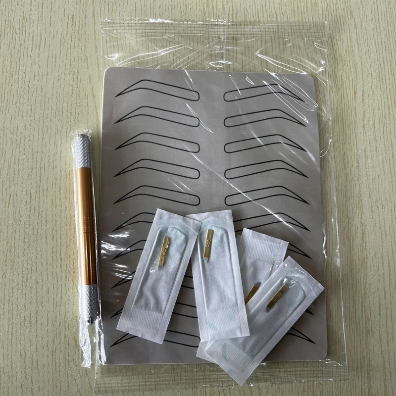 Microblading لوازم الحاجب ممارسة اللاتكس الجلد دليل القلم Microblading شفرة ماكياج الوشم الحاجب التدريب الوشم مجموعة #1