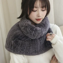 Real Rabbit Fur Small Shawl, Double-Sided Neck Cover, Collar Scarf, Shoulder and Neck Protection, Women, Warm, Autumn and Winter