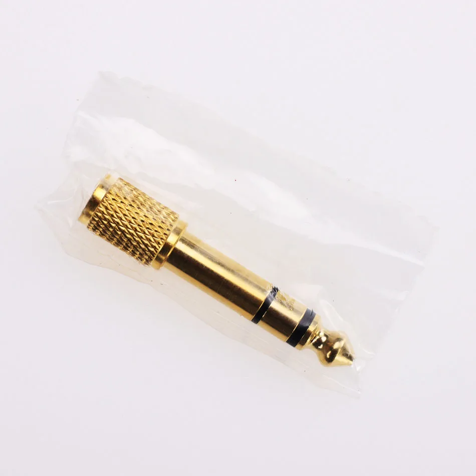 300 stücke Gold-überzogene 6,5mm Stecker auf 3,5mm Weibliche Jack Stecker Audio Headset Mikrofon Gitarre Aufnahme Adapter