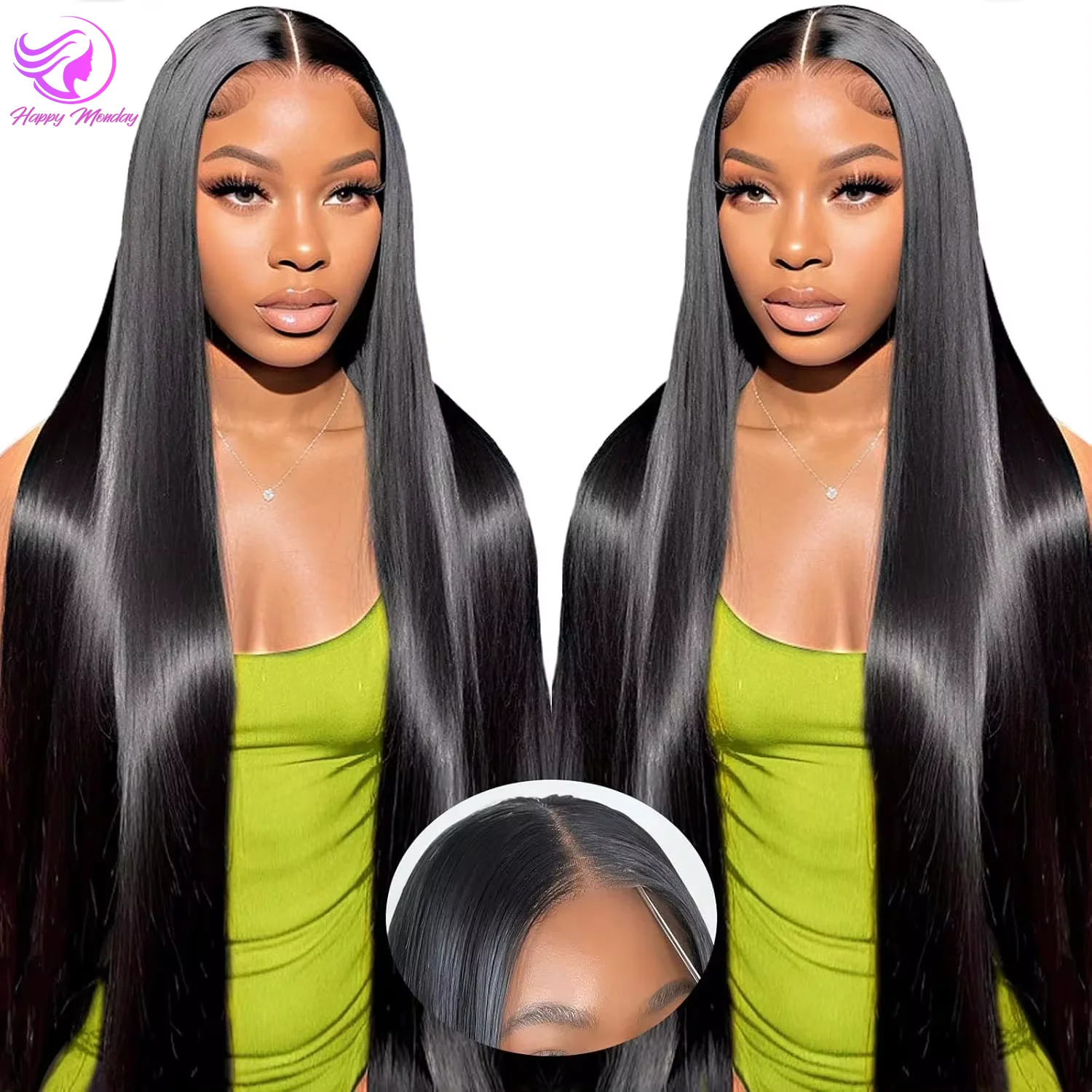 Straight 5X5 Glueless Wigs Human Hair Ready To Wear Pre-Cut Lace Wear And Go Glueless Wig HD Lace Front Human Hair Wig For Women