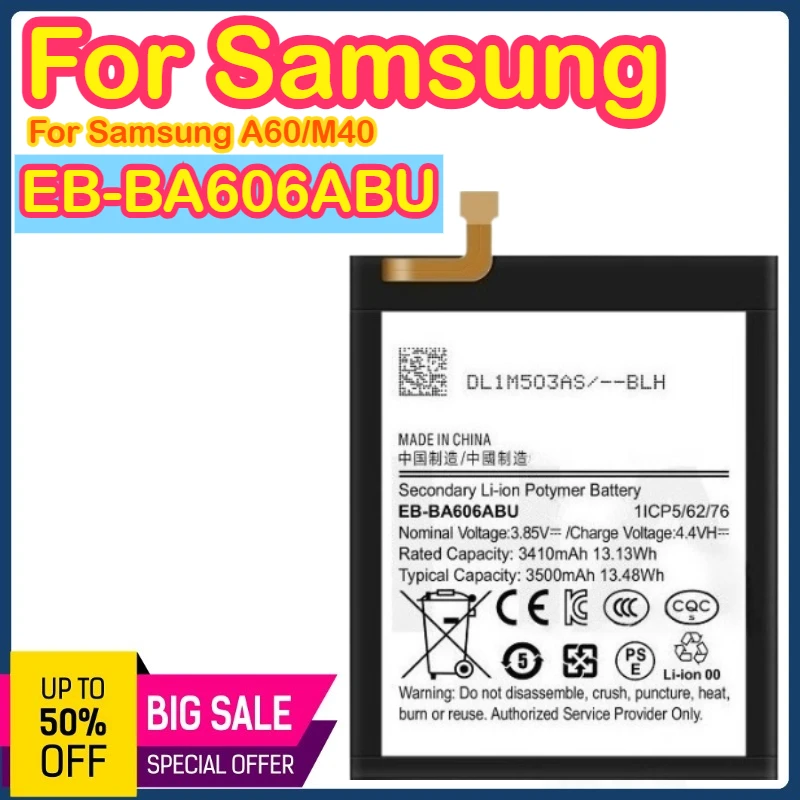 

EB-BA606ABU 3500mah 3.8V Suitable For Samsung A60/M40 phone battery EB-BA606ABU