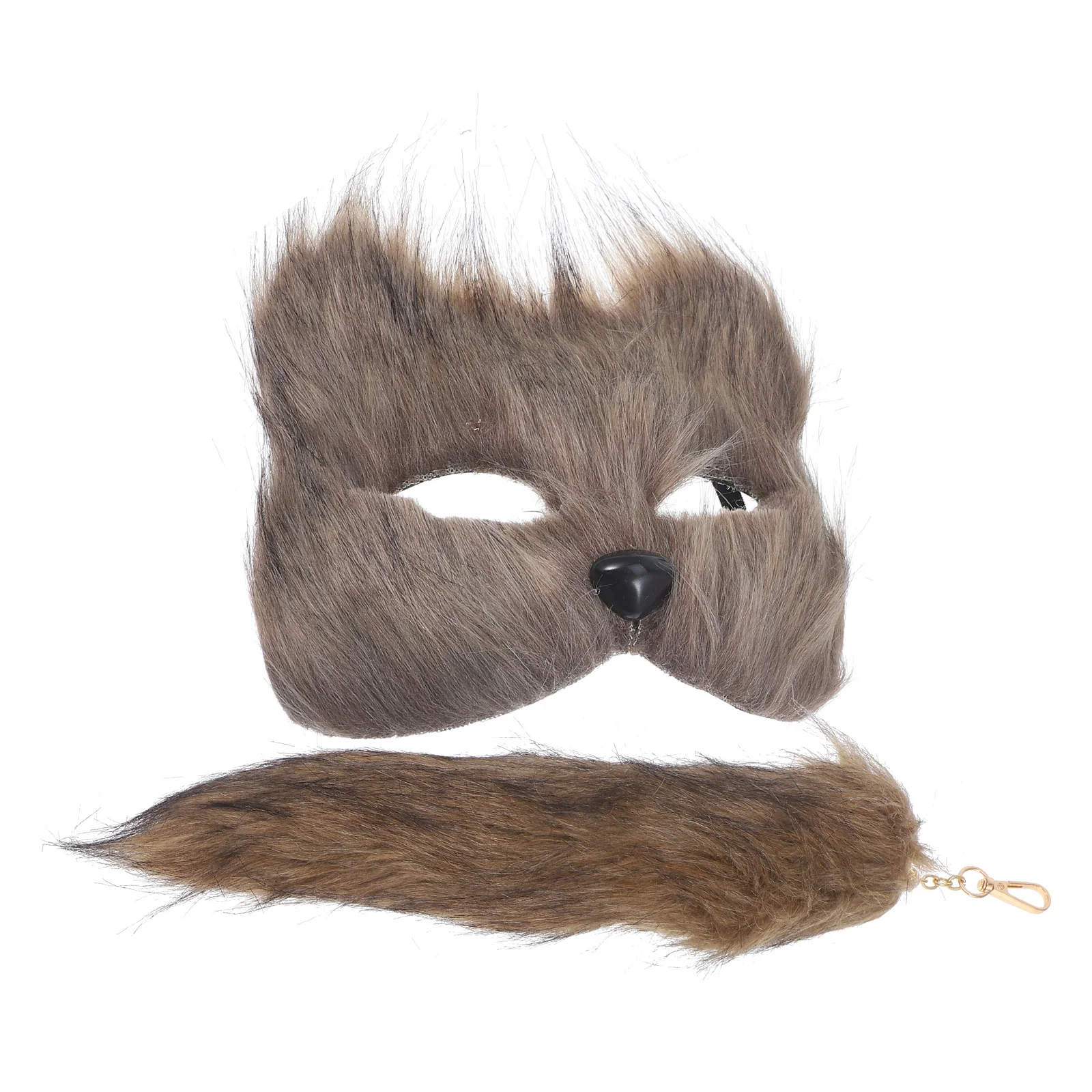 

Fox Mask Tail Set Realistic Costume Halloween Animal Masks Samurai Maske Cosplay Accessories Suite Child