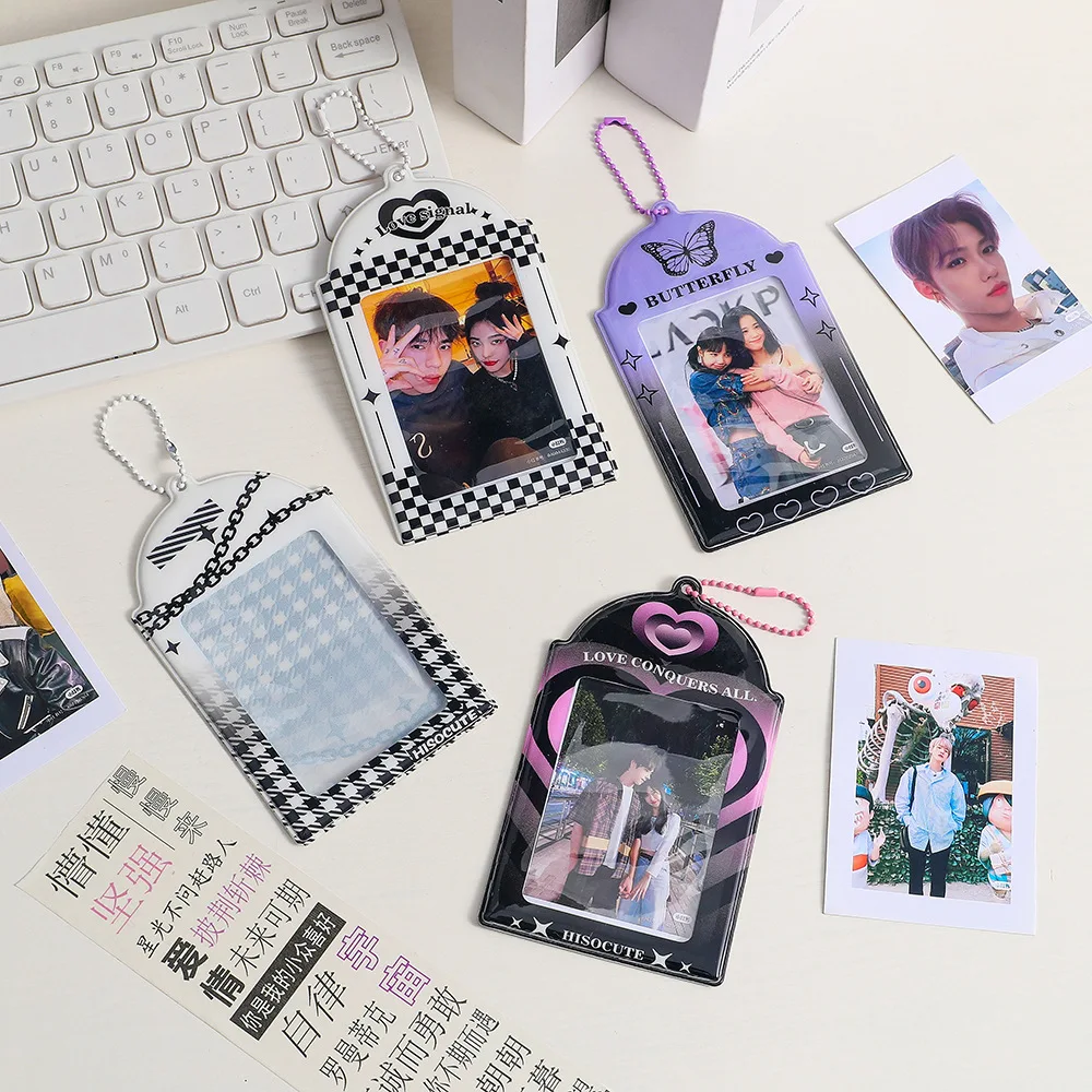 INS Korean Photocard Holder Y2K 3 inch Butterfly Bus/ID Card Case Idol Photo Card Holder PVC Cartoon Photo Sleeves image 3