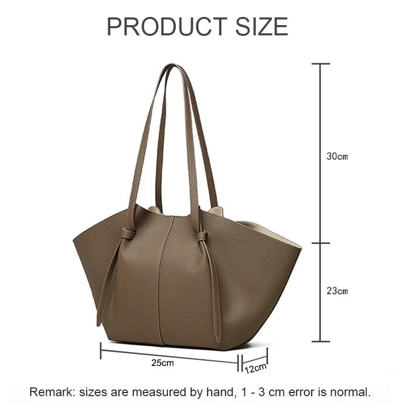 Stylish Women's Cowhide Tote - Large Capacity Genuine Leather Bag