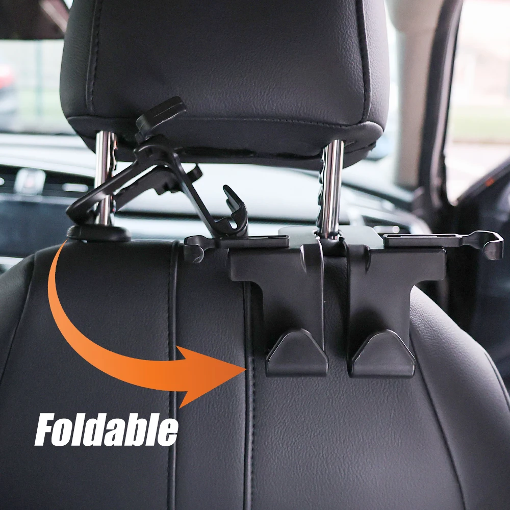 Universal Car Hidden Creative Cell Phone Holder Hooks Auto Seat Headrest Hooks Handbags Clothes Holder Automotive Accessories