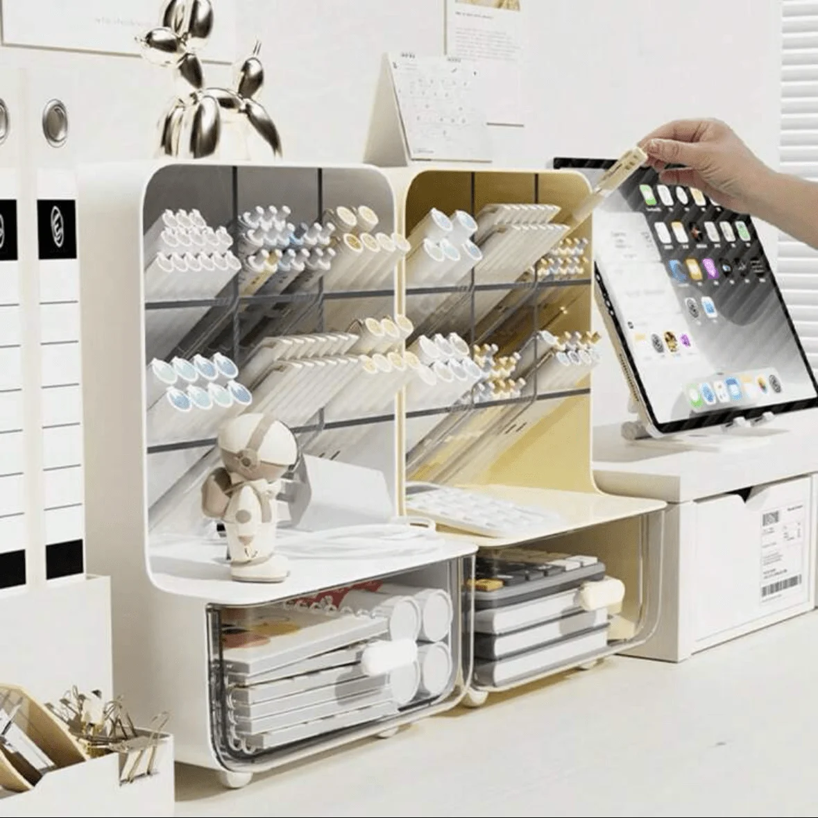 حامل أقلام مائل خفيف الوزن - منظم مكتب موفر للمساحة لقرطاسية المكتب/الطلاب (العودة إلى المدرسة) #4