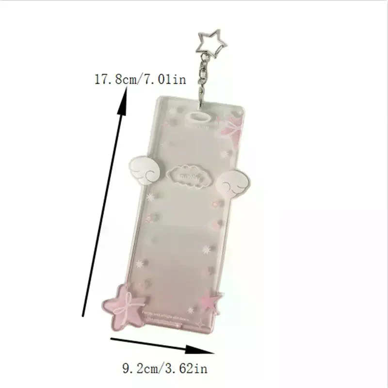 لطيف ستار أربعة مقصورة Photocard حامل حامل بطاقة الاكريليك المعبود صور تخزين بطاقة عرض حماية قلادة DIY بها بنفسك ديكور الهدايا