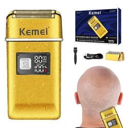 Kemei KM-TX8-男性用充電式電気シェーバー,洗える,ダブルブレード,あごひげヘッド,仕上げ機,8000rpm