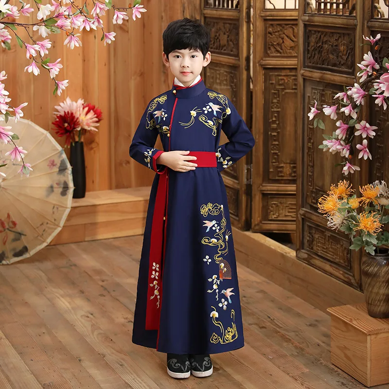 

New Hanfu Boys Children's Ancient Costumes Summer Chinese Style Young Master's Clothes Boys Ancient Style Suit Class Clothes