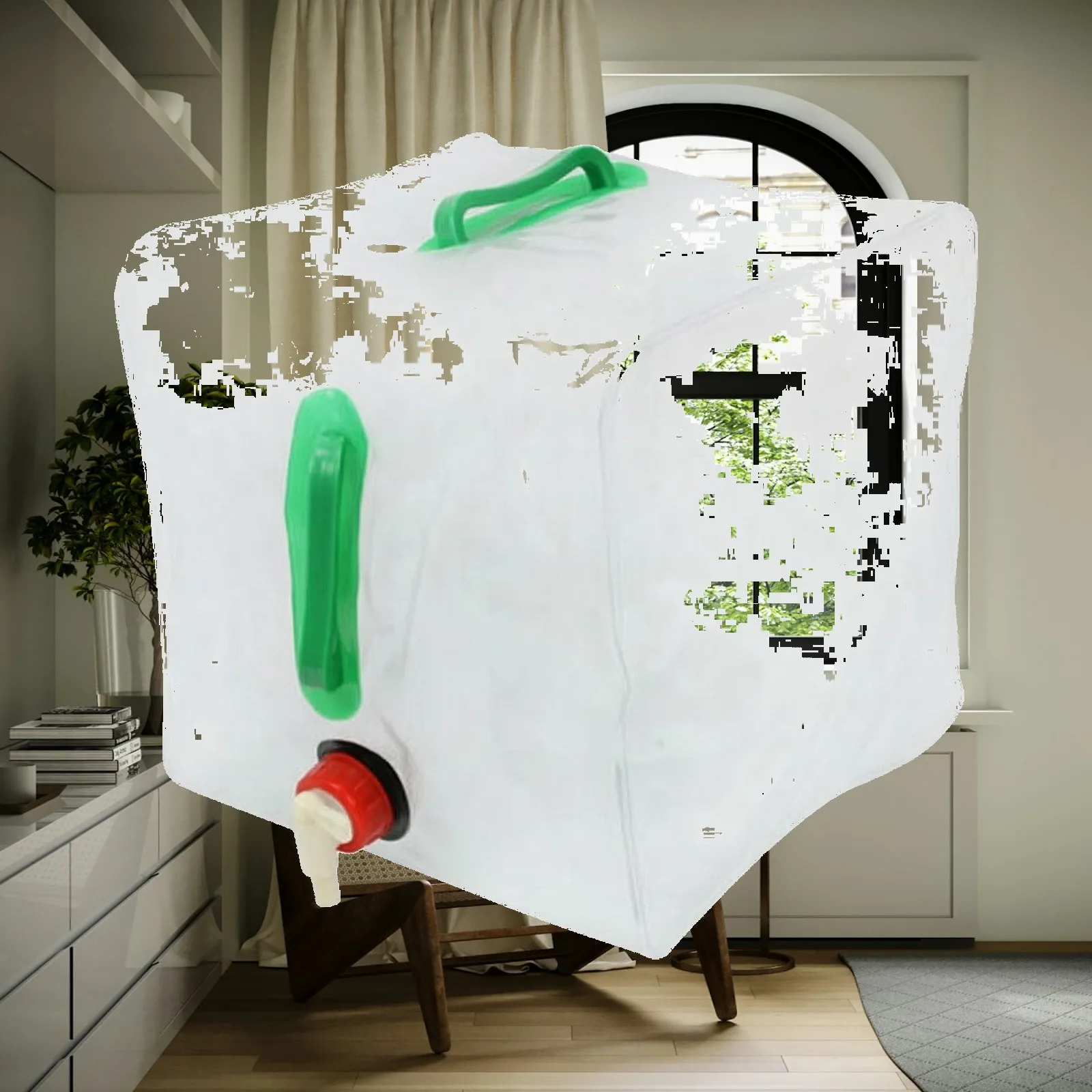 Transparent PVC Water Bag with Carrying Handles for Camping Hiking Outdoor Survival