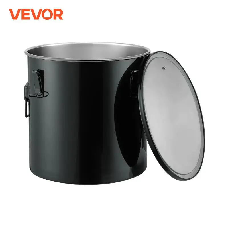 VEVOR Fryer Grease Bucket 8 Gal Oil Disposal Caddy Stainless Steel Fryer Oil Bucket Rust-Proof Coating Oil Transport Container