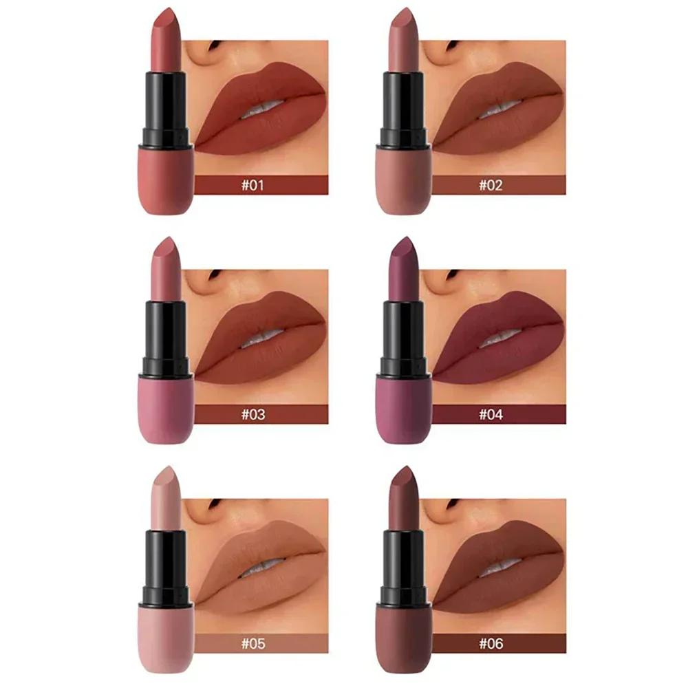 Lip Glazuur 6 Kleuren Vocht Lippenstift Waterdichte Non-Stick Cup Lippenstift 1 Stuks Fluweel Matte Lippenstift Cosmetica Zachte Mist Lipgloss