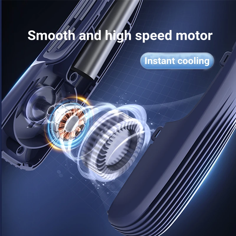 Outdoor Travel Portable Halter Neck Electric Ail Cooling Fan USB Rechargeable Wireless Bladeless Air Conditioning Fan