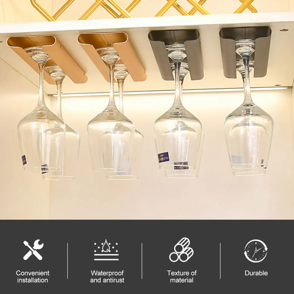 

Wine Goblet Holder Hanging Rack Upside Down Wine Glass Storage Organizer Kitchen Bar Cup Shelf Cup Hanging Rack