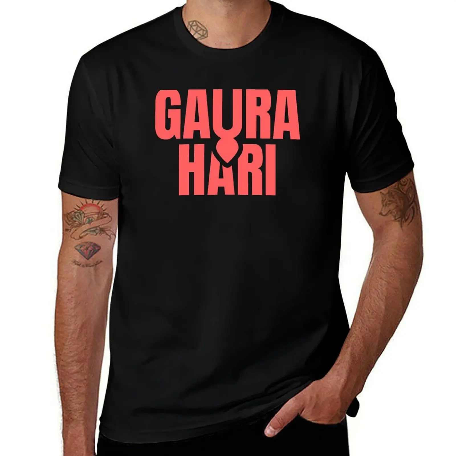 Gaura Hari with tilak lord Chaitanya tilak in red on white T-Shirt shirts graphic tees tees designer t shirt men