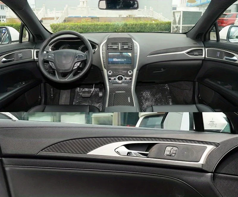 Carbon Fiber For Lincoln MKZ 2017-2020 Car Film Interior Stickers Center Console Gear Dashboard Air Door Handle Lift Panel