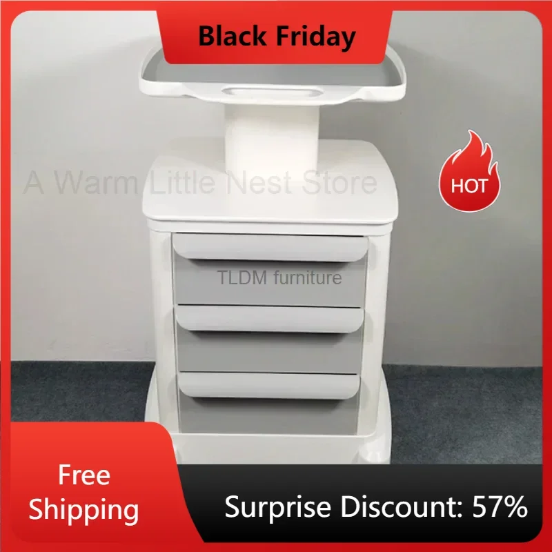 Mobile Storage Cart Dental Clinic Beauty Instrument Tool Trolley Bracket Dental Scanner Cart Storage Hairdresser Cart Wheels