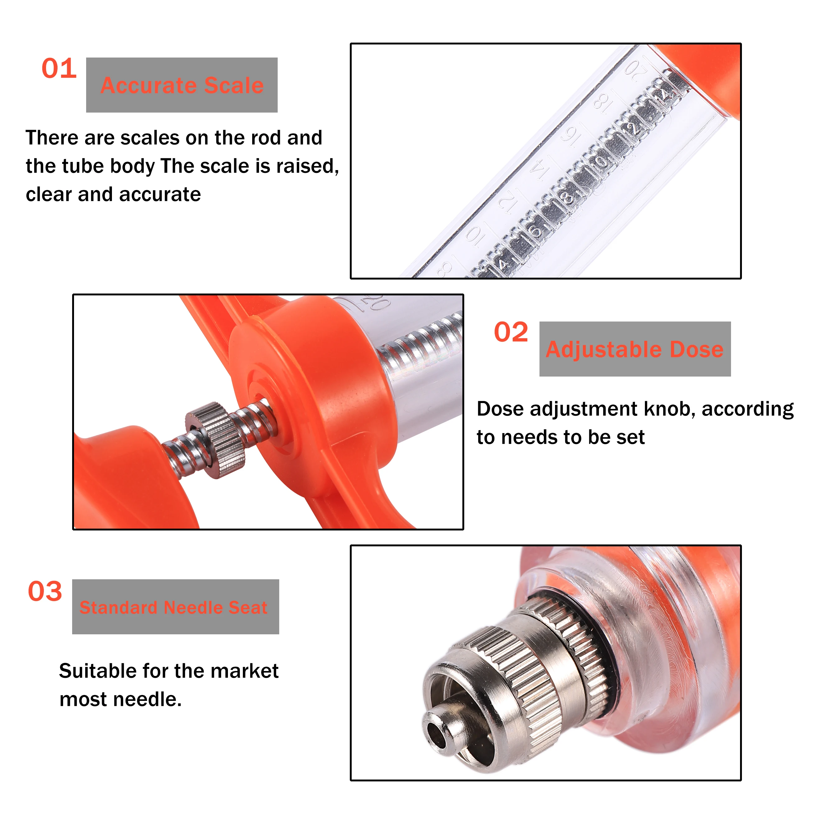 1 Pc 10ml/20ml Parrot Chick Feeding Syringe Water Tool Needle with Straight Tube Bird Raising Pet Bird Feeding Supplies