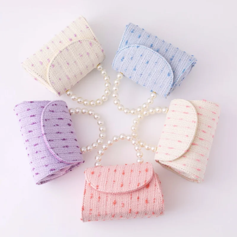 New Xiaoxiangfeng Pearl Handheld Children's Bag kindergarten children's sequined crossbody bag nude bag