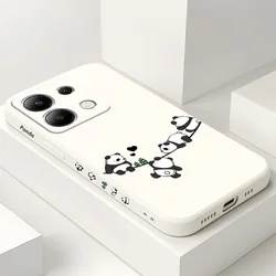 Baby Panda Phone Case For Xiaomi Redmi Note 13 12 12S 11 11S 10 10S 9 9S Pro Plus 4G 5G Liquid Silicone Cover