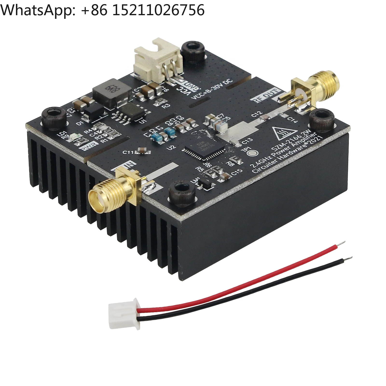

SZM2166 2.4GHz 2W 33dBm 8-23V DC Wide Voltage Input - Power Amplifier for Signal Amplification