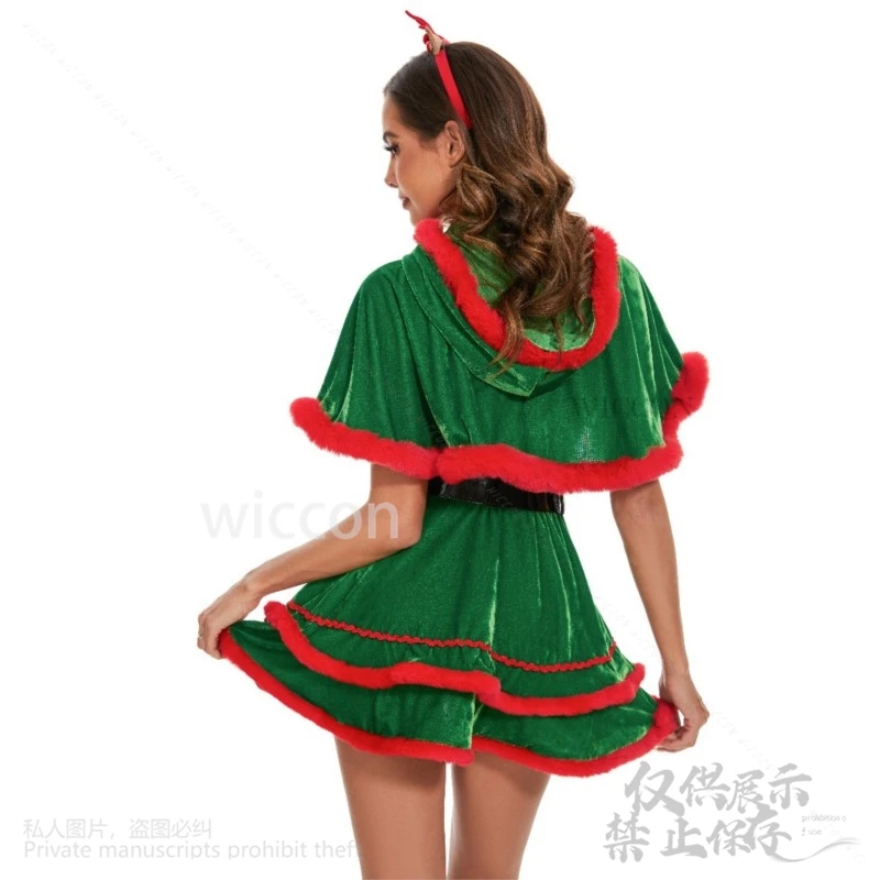 Cape Cosplay de Noël Anime avec capuche pour femmes et filles, garniture floue de document, costume Everak Mrs Santa Claus, Lolita personnalisé, 2024