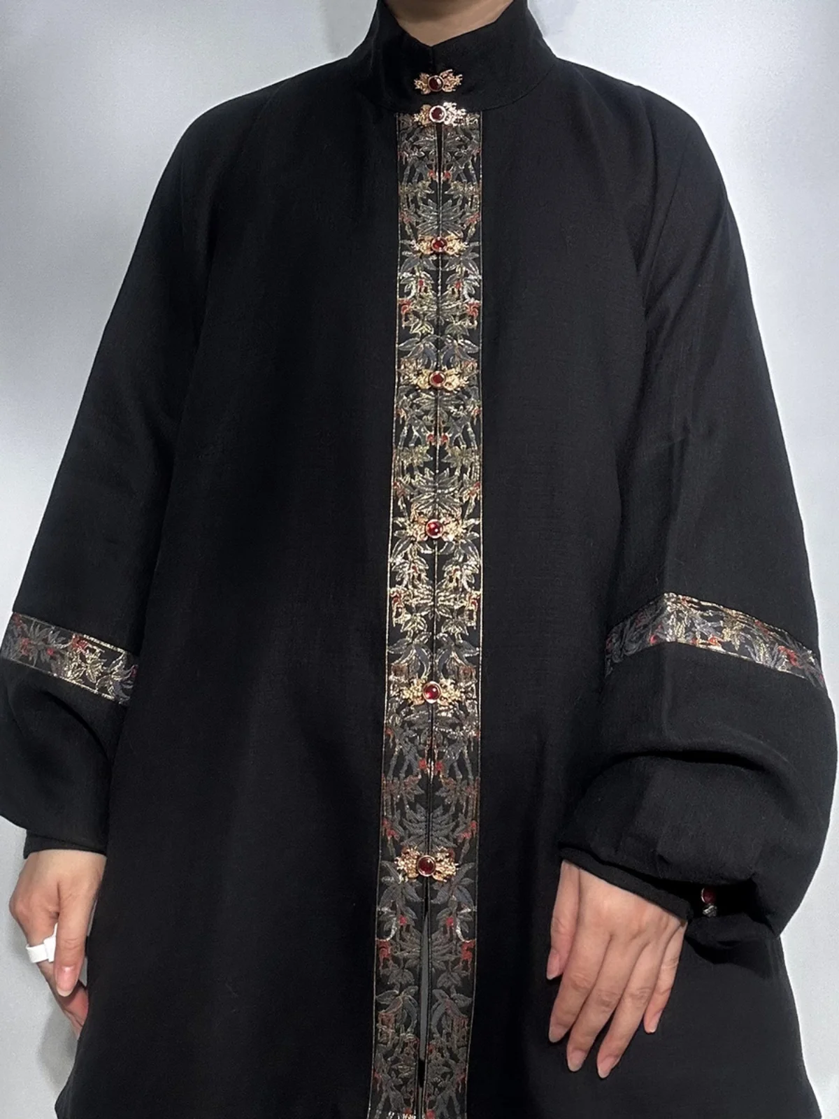 

Модная мужская рубашка из бамбукового шелка с вертикальным воротником в стиле династии Мин, весна-осень, новый китайский ретро-стиль, модный топ