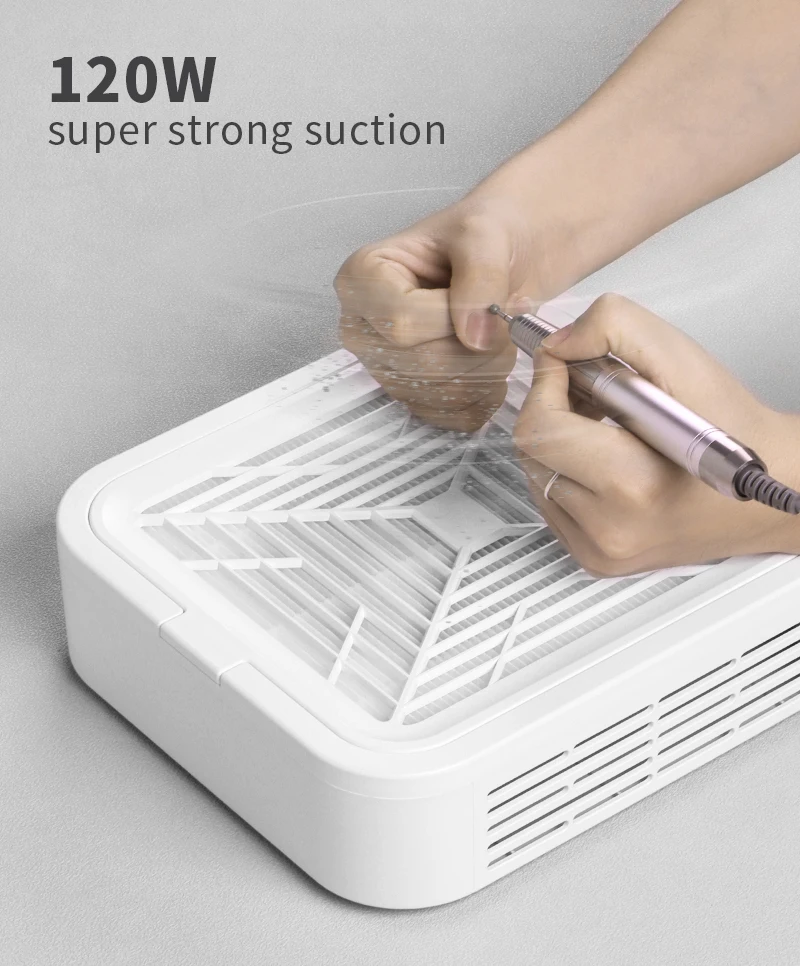 Suction Nail Vacuum Cleaner Manicure 120W Turbine Brushless Cleaner for Manicure Low-noise Dust Collector Fan Vacuum Cleaner