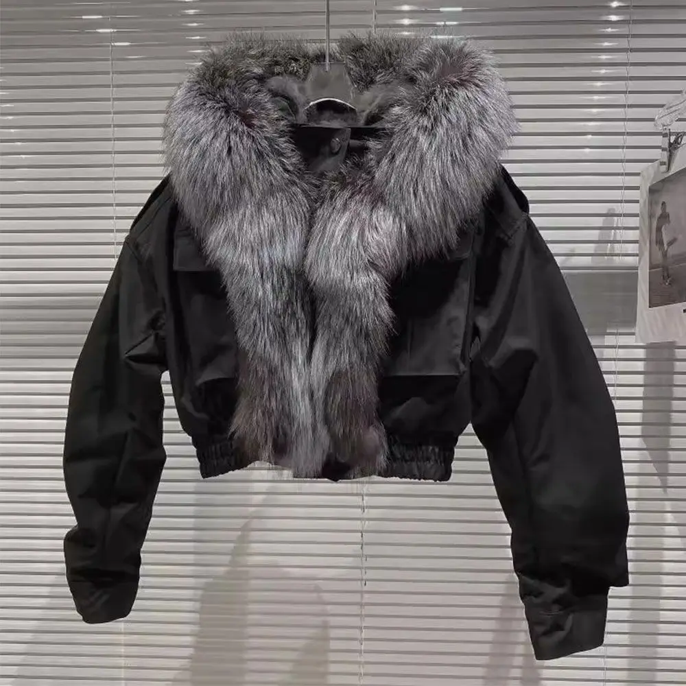 미국 스타일 인조 모피 칼라 재킷 여성용 테니드 파카 프리미엄 느낌 겨울 신상 아우터웨어