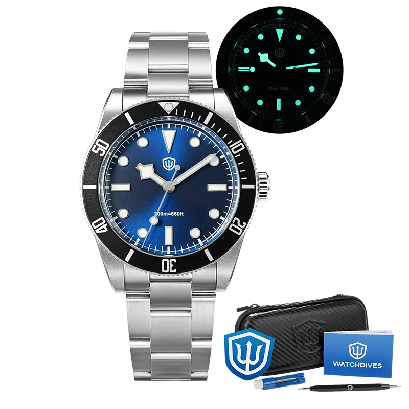 Watchdives WD7922 quartz horloge VH31 beweging 200m waterdicht herenhorloges saffierkristal lichtgevende vintage horloges met geschenkdoos