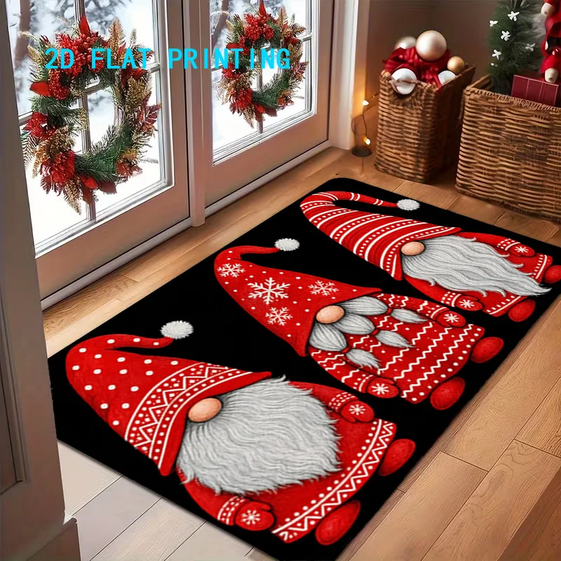 Christmas Home Welcome Rug Green Christmas Puppy Jingle All The Way Print Entrance Indoor Entry Floor Mat Festival House Styling