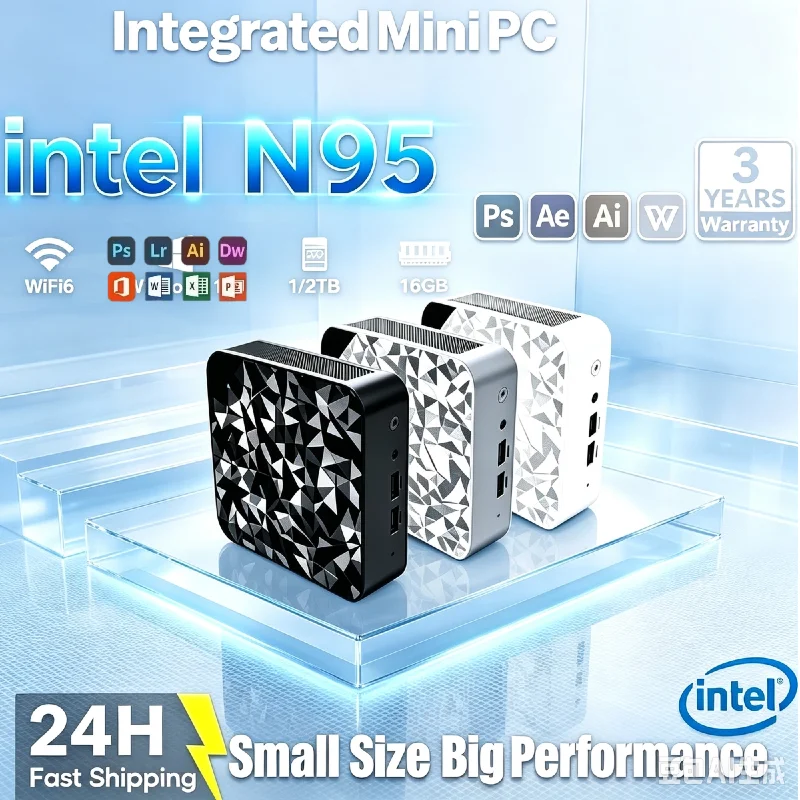 Intel Core N95 New Mini Desktop,16GB DDR4,Optional 1TB/2TB M.2 SSD,Windows 11 Home,4K HD,Compact PC for Daily Use & Gaming