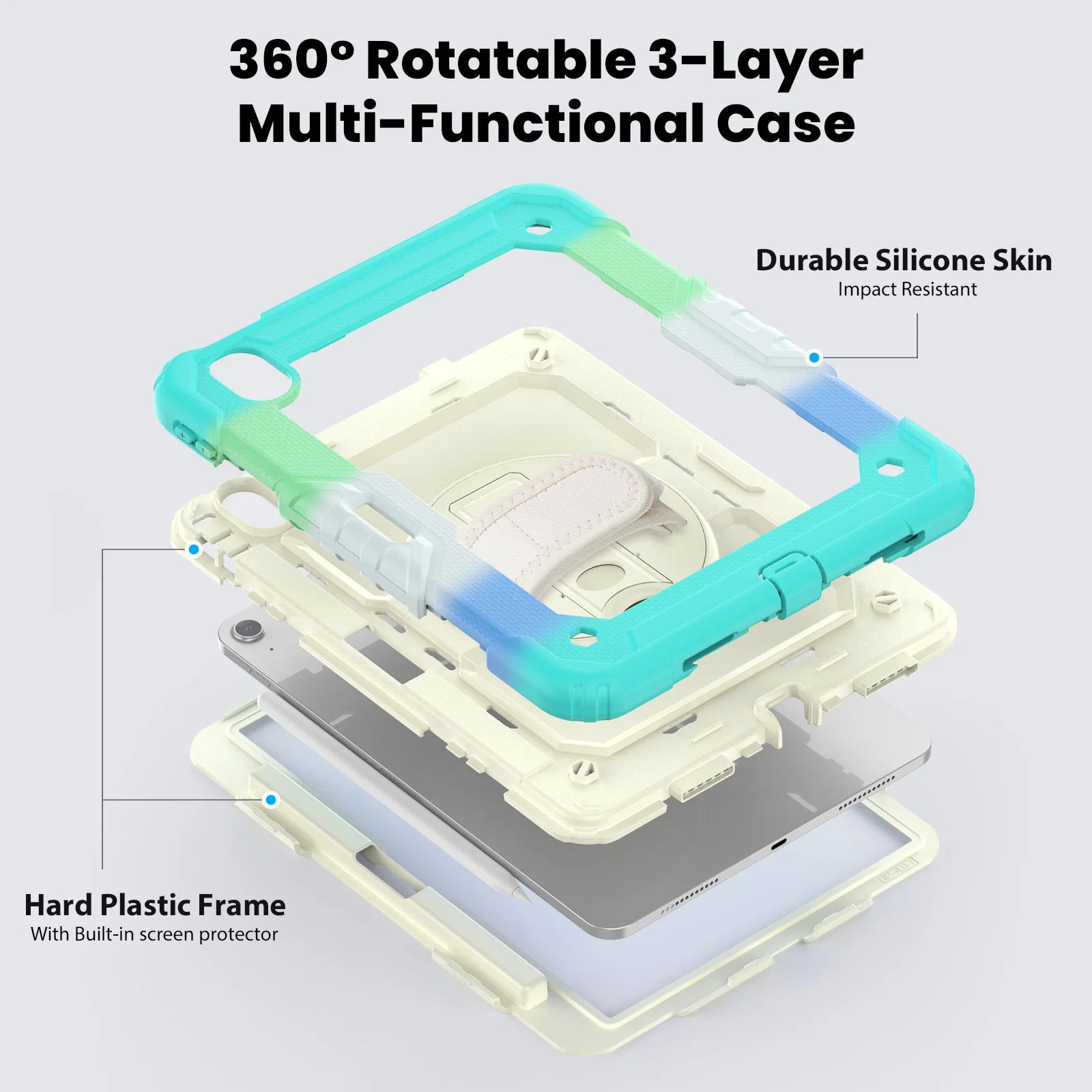 Case Universal For iPad Air 11 2026 M4 2025 M3 2024 M2 A3266 A3267 A3270 A2902 A2903 A2904 Rotating Cover With Screen Protector 