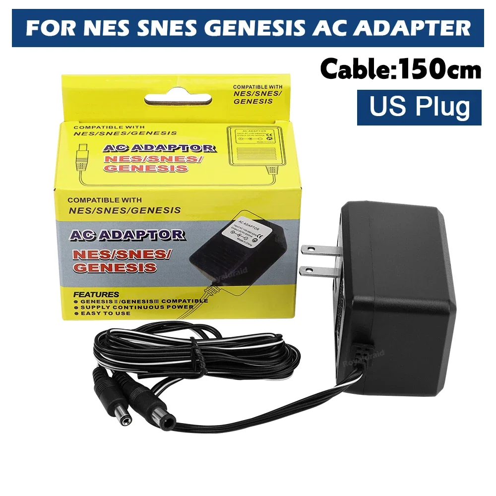 Hot Sales NEW 3 in 1 US Plug AC Adapter 110-240V 60Hz Power Supply Charger for NES/SNES/SEGA Genesis with Package Dropshipping