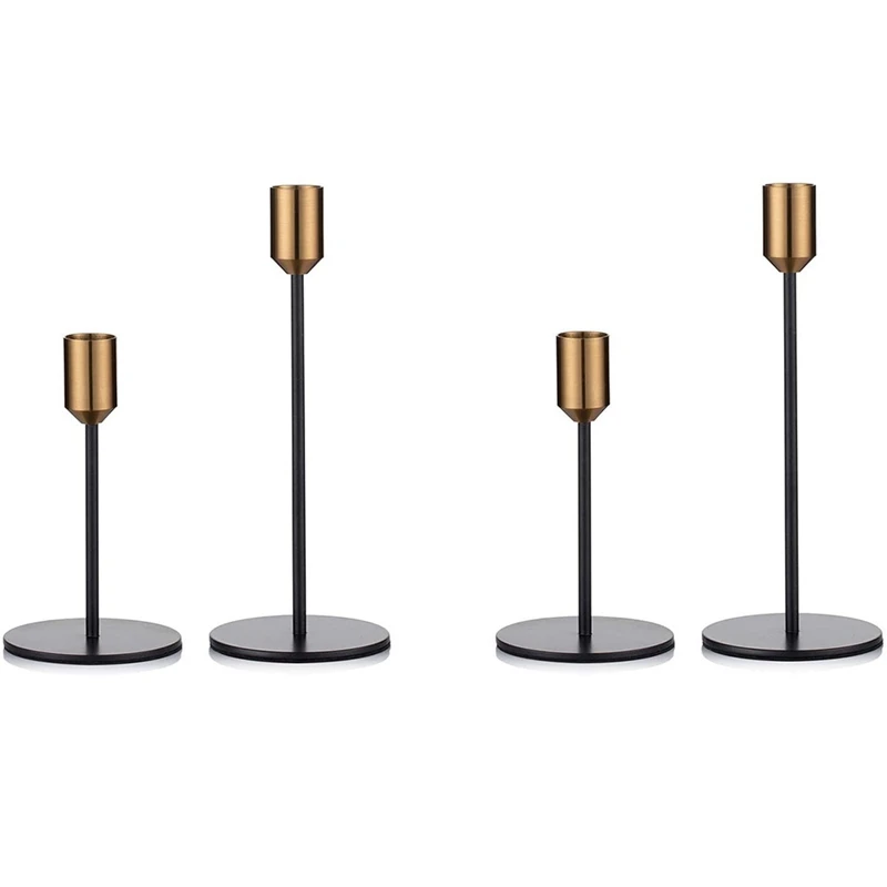 

4 Pcs Candlestick Holders Taper Candle Holders, Candle Stick Holders Set, Table Decorative Candle Holders