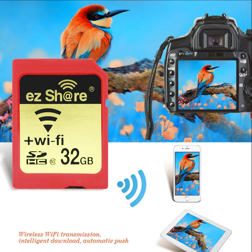 Original EZ share Memory SD Wifi Card 32GB 16GB wireless Share Card Class 10 64G 128G for canon/nikon/sony card