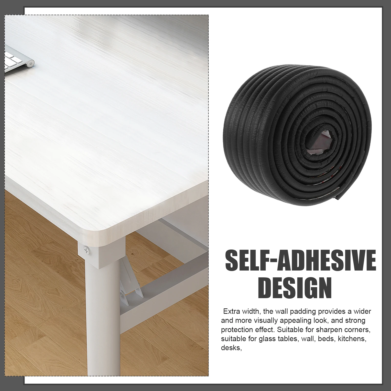 واسعة حافة حامي ذاتية اللصق الجدول ركن الحرس السرير سلم حصيرة الحضانة الجدار ملصق السلامة الوفير قطاع للمنزل الطفل #3