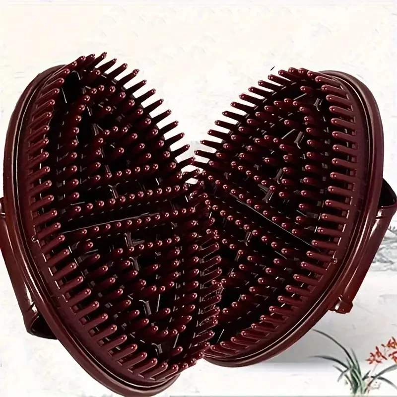 عبوة من فرشاة حمام وتدليك شقرا | مقشر الجسم اليدوي، تصميم ثنائي الجانب #2