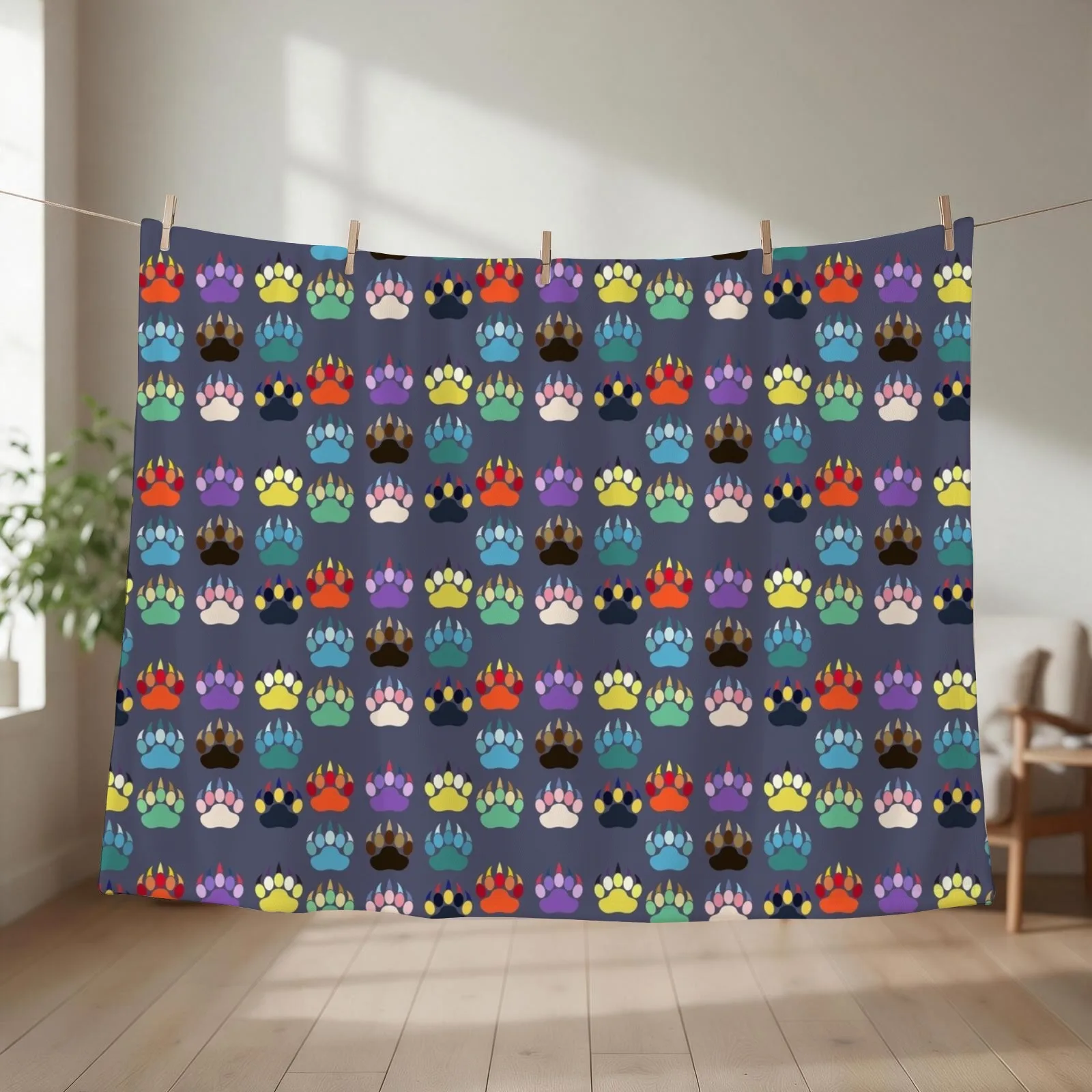 Evolution Paws (bold) Throw Blanket