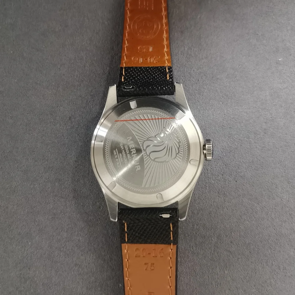 MERKUR Jam Tangan Pilot Pria Jam Tangan Mekanis Berliku Manual 38Mm Dial Silang Safir M01D Mov.