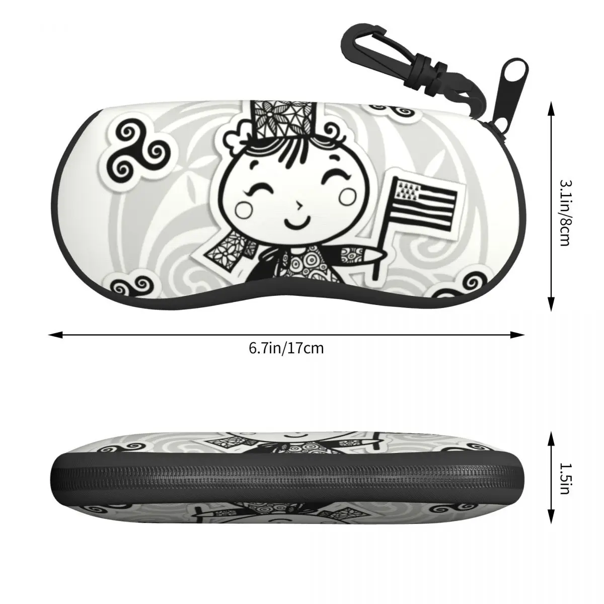 Breton Girl With Brittany Flag Shell Eyeglasses Case Women Men Cool Breizh Triskeles Glasses Case Sunglasses Box Pouch